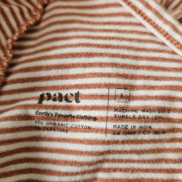 Pact Orange Stripe Organic Cotton Cross Back Midi Dress - Picture 13 of 13